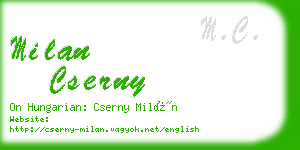 milan cserny business card